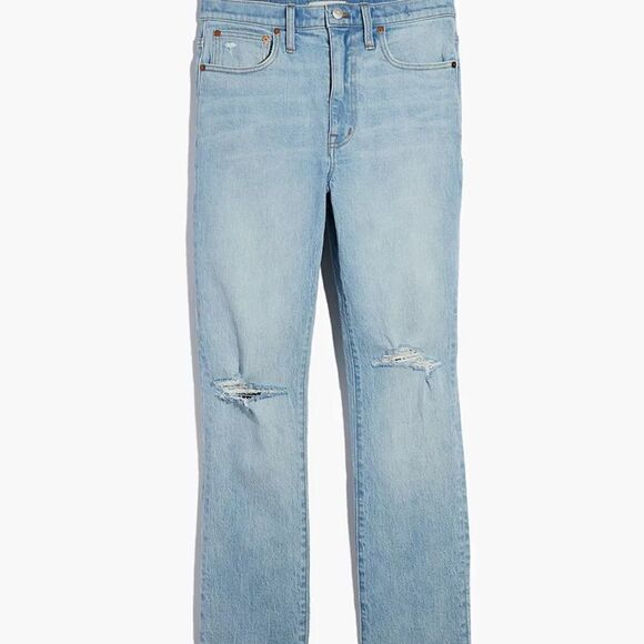 Madewell The Tall High-Rise Slim Boyjean in Prentice Wash: Ripped Edition - Picture 1 of 7